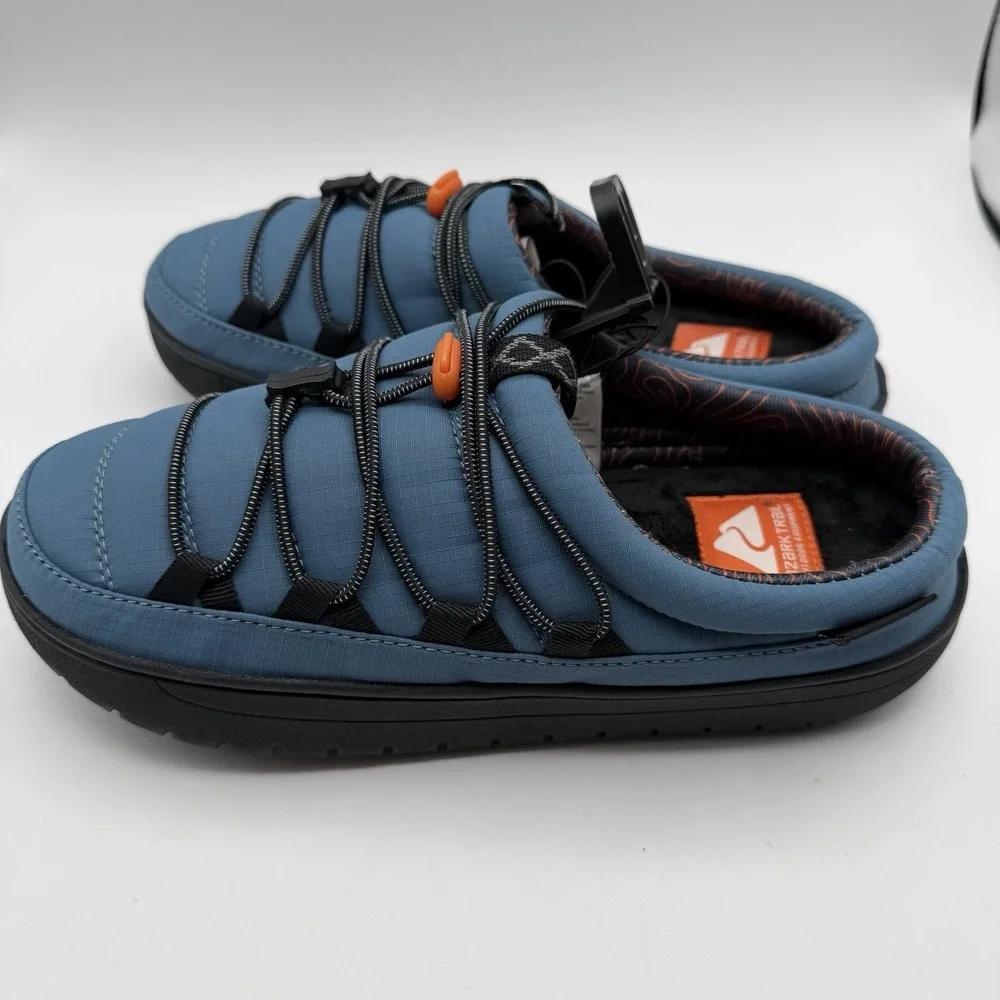 New Ozark Trail Men's 8 Slip-on Shoes Blue Water Repellent Bungee Slippers NWT